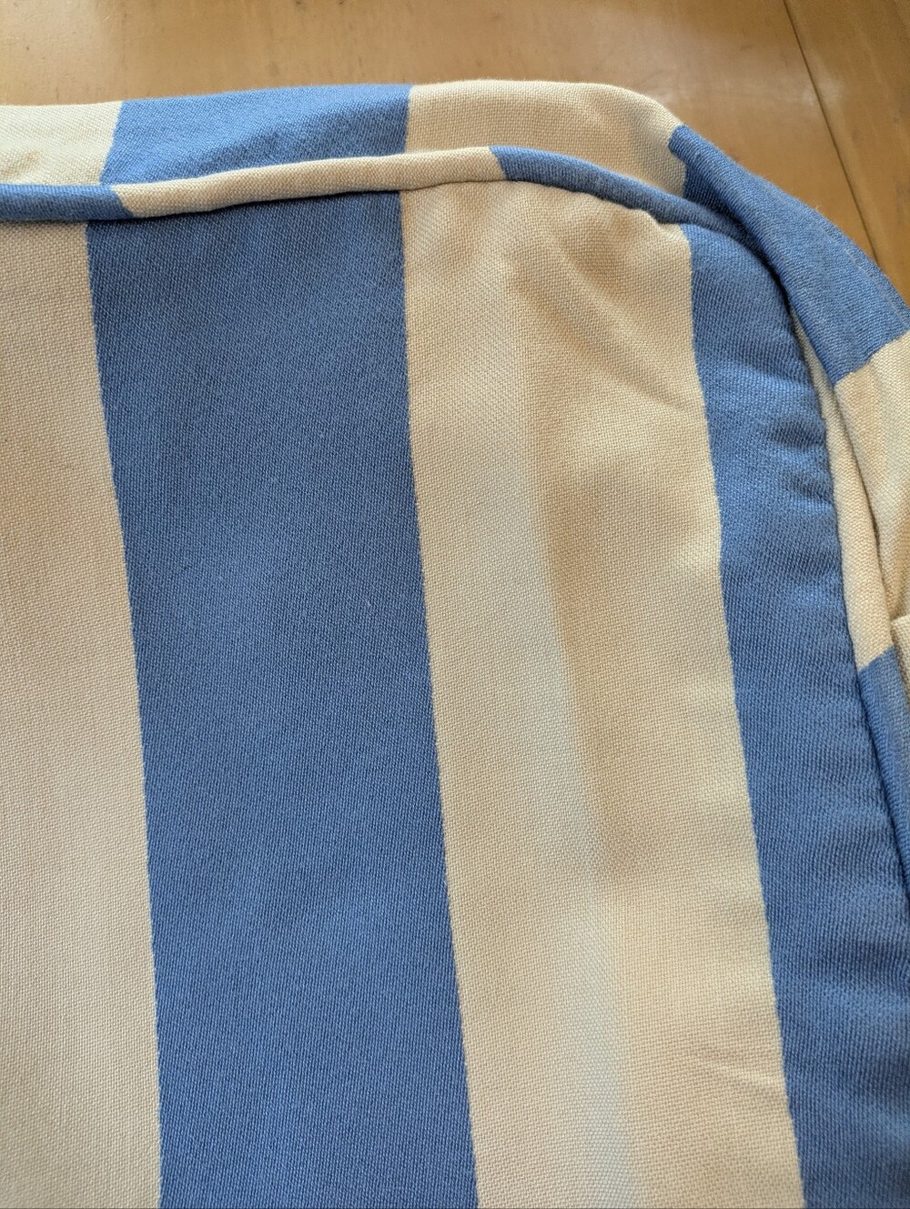 Coastal Blue and Cream Striped Cushion Covers Set Of 4.